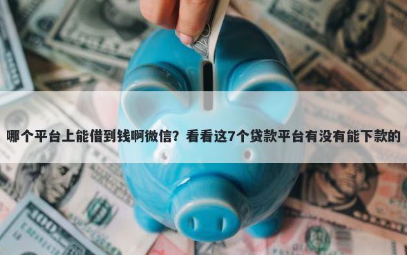 哪个平台上能借到钱啊微信?看看这7个贷款平台有没有能下款的