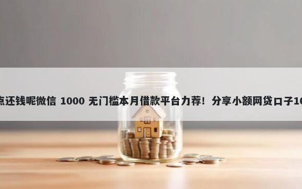怎么借钱能快点还钱呢微信 1000 无门槛本月借款平台力荐！分享小额网贷口子1000无门槛借款