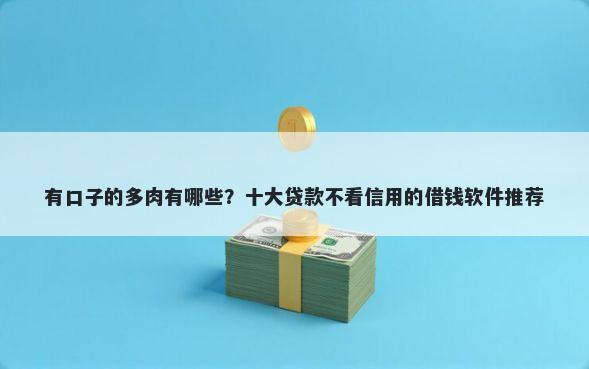 有口子的多肉有哪些?十大贷款不看信用的借钱软件推荐