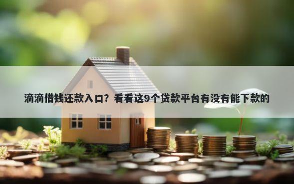 滴滴借钱还款入口?看看这9个贷款平台有没有能下款的